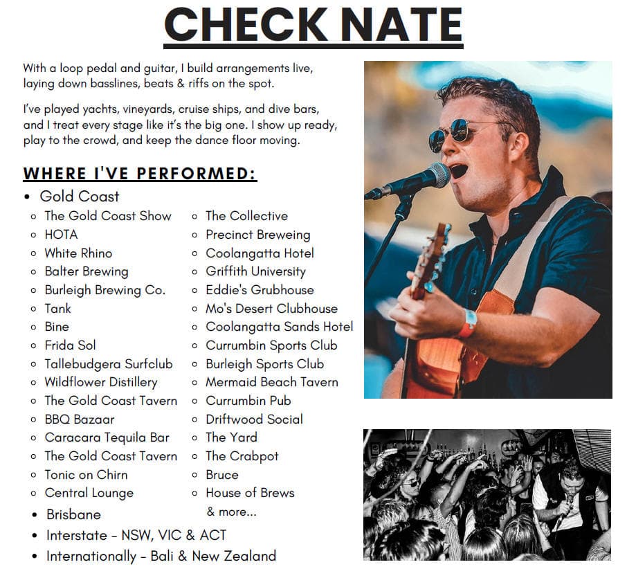 Check Nate Live at Bine Beer & Dining poster